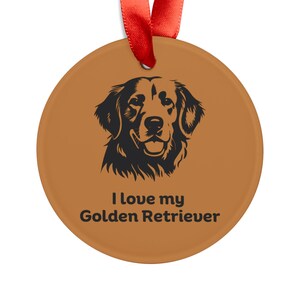Acrylic Ornament, Golden Retriever Personalized Christmas Decor, Tree Decoration, Custom Dog Lover Gift, Holiday Bauble, Xmas Ornament with