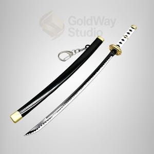 Gamer Katana Miniature Sword Keychain: Electroplated Zinc Alloy Replica