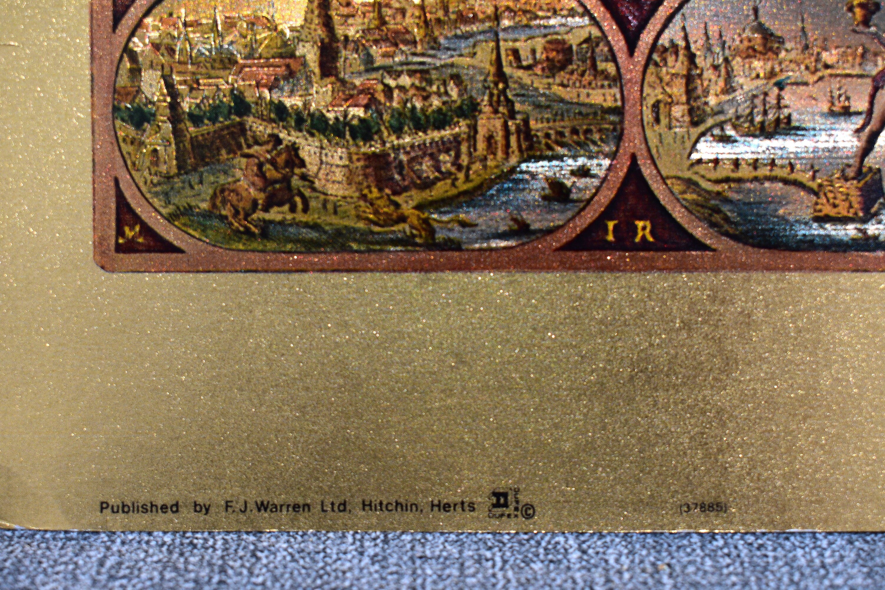 Gold Foil Map of an Original Engraving by Moses Pitt From Gold Foil Map of an Original Engraving by Moses Pitt From