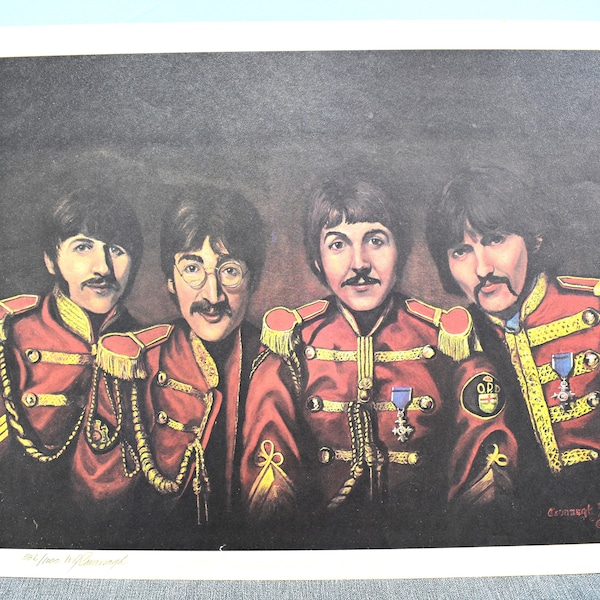 The Fab Four in the Queens Own Scarlet Poster by Michael John Cavanagh