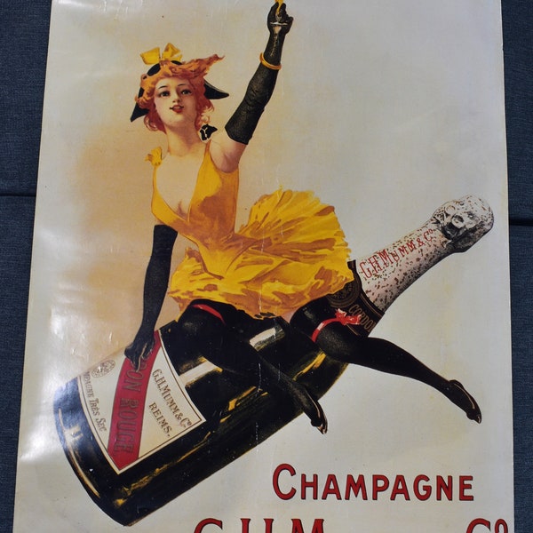 vintage « Champagne G.H. Mumm & Co. » Poster impression d'art