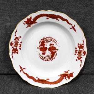 Meissen Porcelain 10" Plate with Roosters and Dragons
