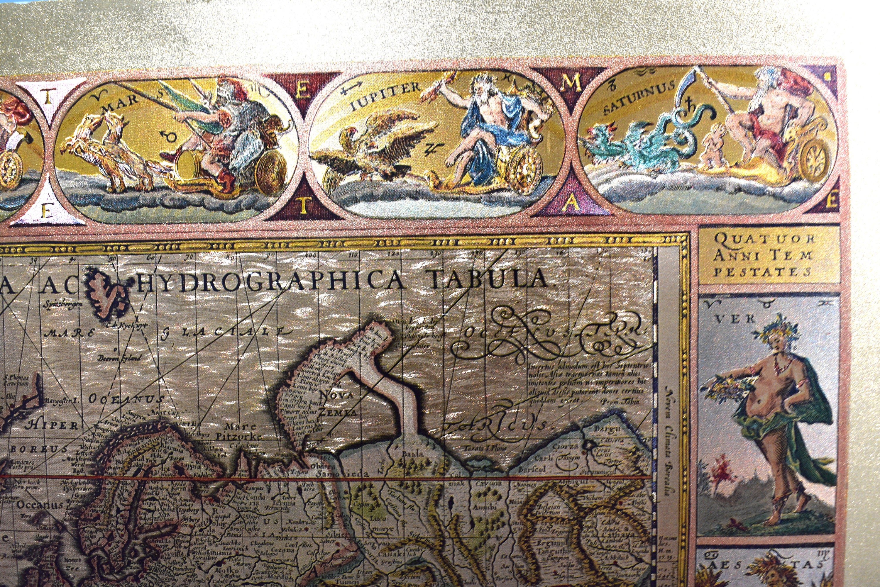 Gold Foil Map of an Original Engraving by Moses Pitt From Gold Foil Map of an Original Engraving by Moses Pitt From
