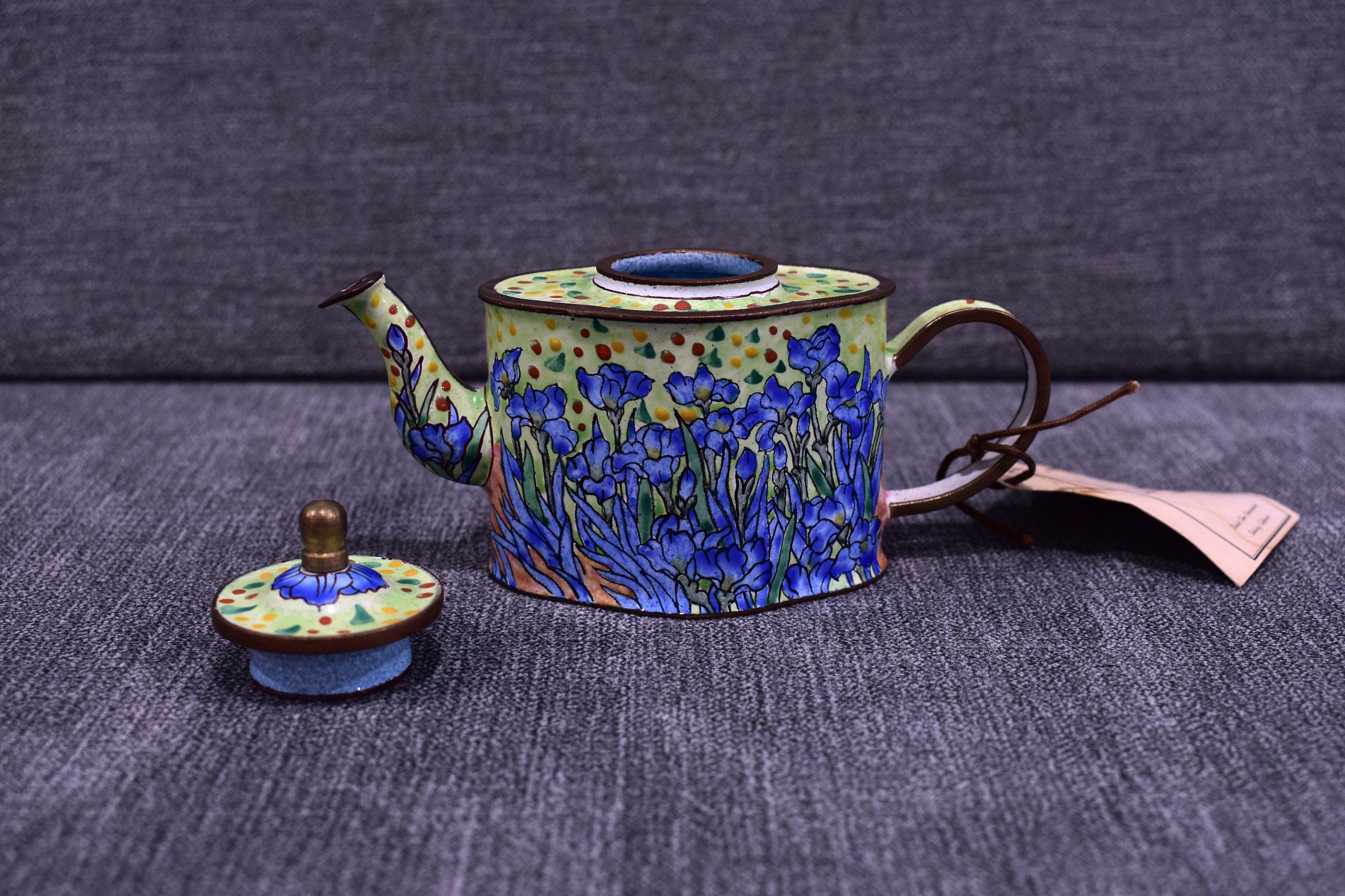 Vincent Kelvin Chen Enamel Mini Hand Painted Teapot With Van Gogh's 1889 Design Irises Etsy