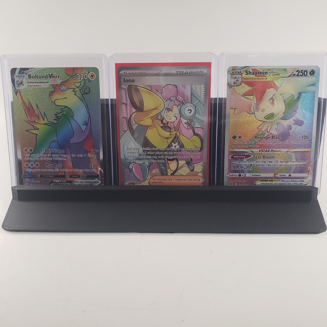 Easel Style Top Loader Trading Card Display Stand Black Holds 3 Cards