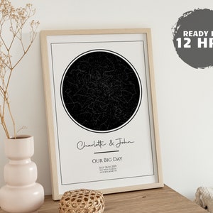 Regali di San Valentino, mappa stellare, regalo di anniversario con data speciale, stampa del cielo notturno, poster della mappa stellare, regalo di nozze, stampa della costellazione, file digitale