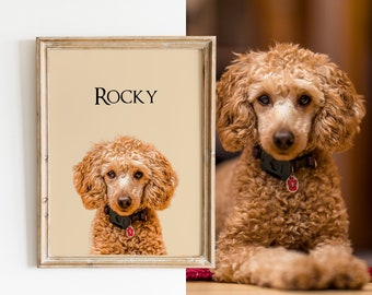 Digital Pet Portrait, Custom Pet Portrait, Pet Portrait From Photo, Dog Portrait, Custom Dog Portrait, Cat Portrait, Cat Mom Gift
