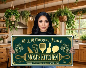 Plaque de cuisine en métal personnalisée : décoration intérieure/extérieure pour la maison et l'entreprise (Kit-07)