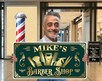 Enseigne commerciale personnalisée en aluminium : (Salon de coiffure) B-02