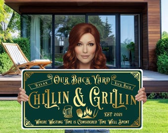 Enseigne pour grillades en métal personnalisée : décoration d'intérieur personnalisée (BY-01)