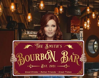 Enseigne personnalisée pour bar : décoration de salon personnalisée de style vintage (Bar-04)