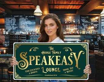 Enseigne personnalisée pour bar : décoration de salon personnalisée de style vintage (Bar-02)