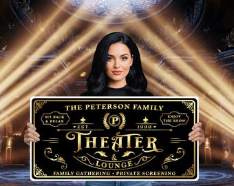 Enseigne de cinéma maison et de salon personnalisée : décoration de salon personnalisée de style vintage (Bar-21)