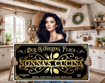 Plaque de cuisine en métal personnalisée : décoration intérieure/extérieure pour la maison et l'entreprise (Kit-06)