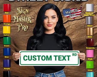 Plaque de rue en métal personnalisée : texte personnalisé (SS-02)