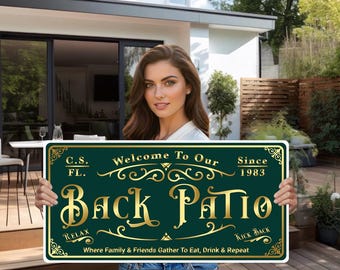 Enseigne métallique personnalisée pour piscine et terrasse : décoration d'intérieur personnalisée (BY-04)