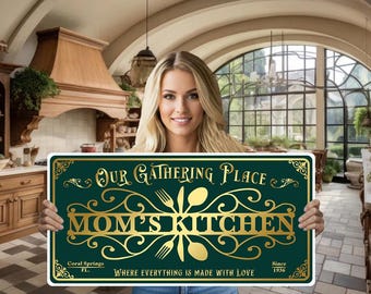 Plaque de cuisine en métal personnalisée : décoration intérieure/extérieure pour la maison et l'entreprise (Kit-04)