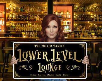 Enseigne de bar personnalisée : décoration de salon personnalisée de style vintage (Bar-09)