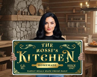 Plaque de cuisine en métal personnalisée : décoration intérieure/extérieure pour la maison et l'entreprise (Kit-09)