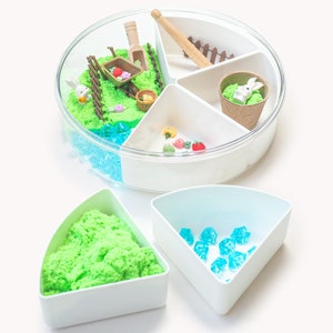 Sensory Bin with Lid: Filler, Sand & Tools Included - Toddlers Sensory Activities for Learning (Vegetable Garden)