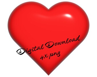 Digitaler Download "Rotes Herz" - Ein wunderschönes Herz zum Gestalten von Tassen, T-Shirts oder Karten.