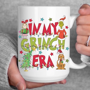 Taza de café navideña In My Grinch Era, taza de El Grinch Whoville, taza navideña Merry Grinchmas, taza de café de El Grinch, regalo de Navidad, regalo de El Grinch