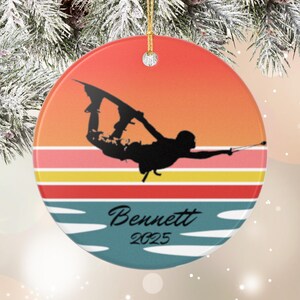 Custom Wakeboarding Ornament, Personalized Wakeboard Ornament, Holiday Decor, Christmas Gift for Wakeboarder, Watersports Ornament, Boating