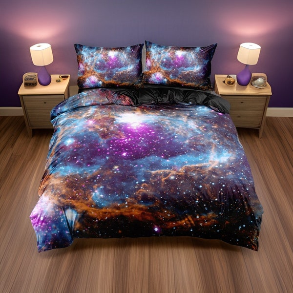 Light Geomagnetic Storm Galaxy Space Print Duvet Cover Bedding Set