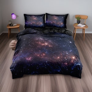 Juego de ropa de cama Galaxy Stars Space Universe, sábanas de supernova de algodón estampadas, funda nórdica para juego de almohadas y mantas, regalo para adolescentes en casa y dormitorio