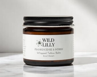 Frankincense Myrrh Tallow Balm: Organic Anti-Aging Skin Cream