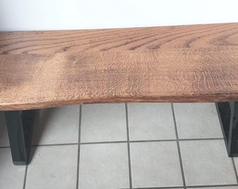 metal and wood bench, Entryway bench,Mudroom bench ,Foyer bench,hallway bench,wood bench,Christmas gift, narrow bench,modern, rustic bench
