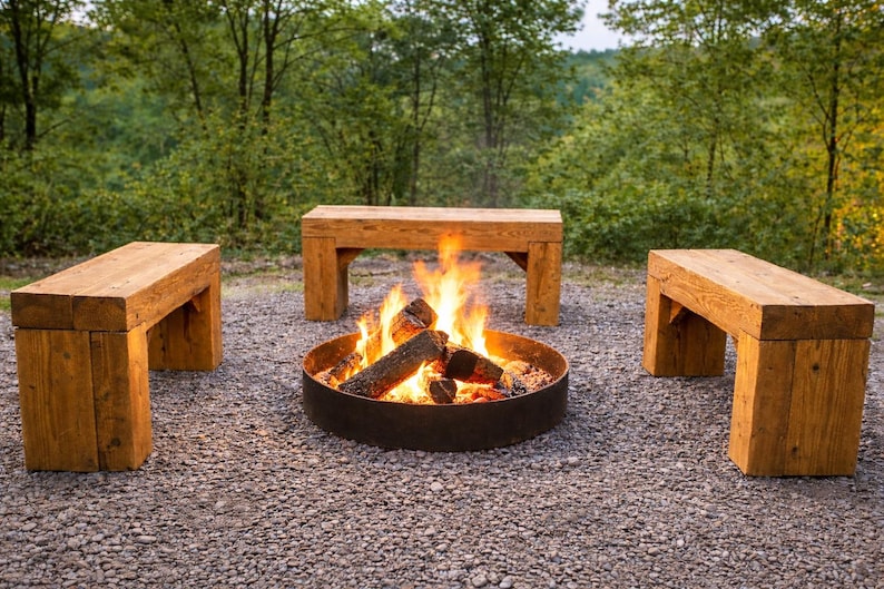 Handcrafted Cedar Timber Bench, Rustic Outdoor Seating, Garden Decor - Etsy