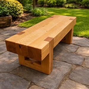 Rustic Wood Bench, Farmhouse Bench, Solid Timber Bench, Entryway Bench, Handmade Wooden Bench, Porch Bench, Garden Bench, Easy Assembly