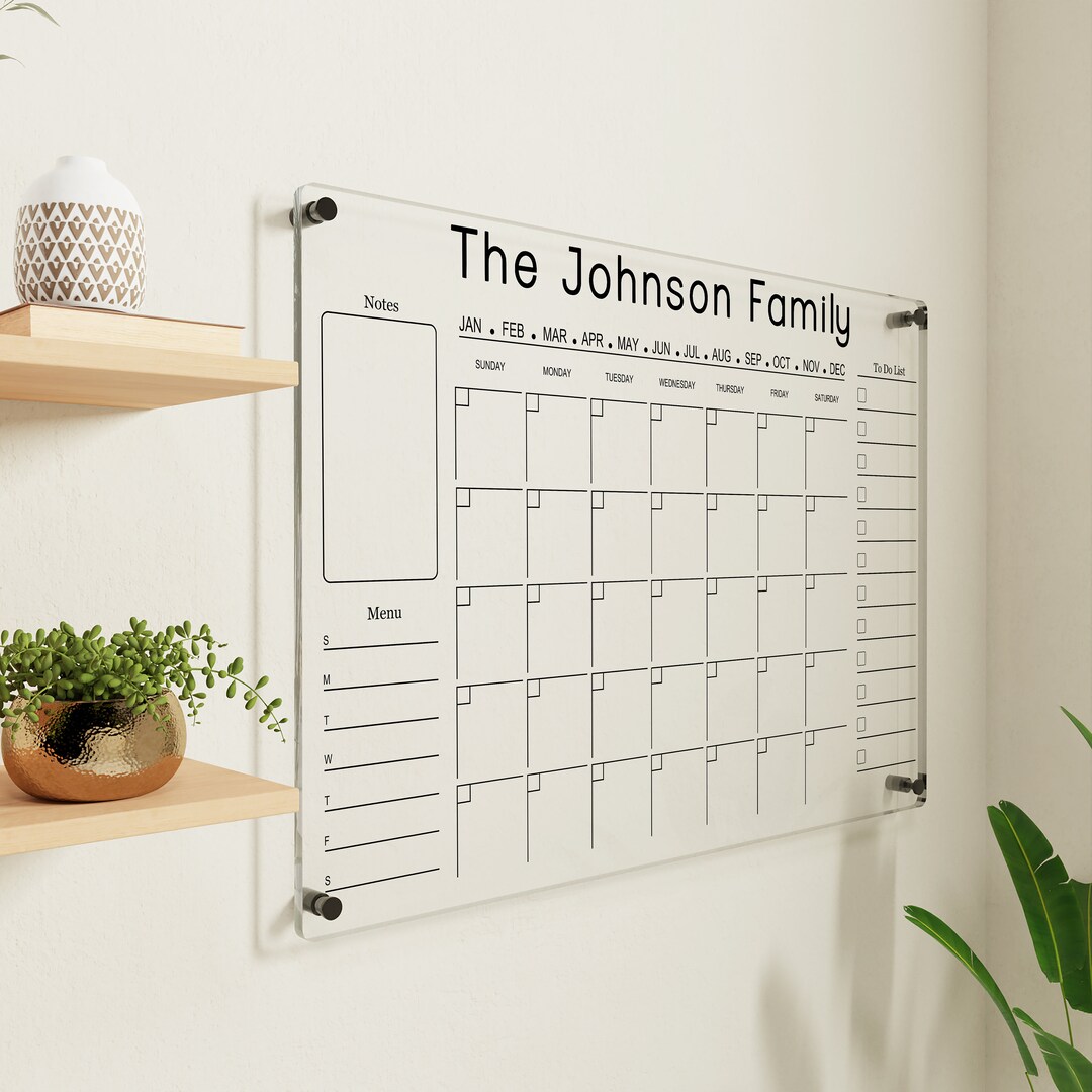 Personalized Family Calendar 2024 Wall Calendar Large Dry Etsy UK
