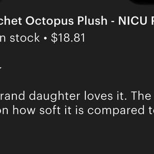 May include: A collection of seven small, handmade crochet octopus plush toys in various pastel colors including light blue, yellow, pink, lavender, teal, orange, and green. Each octopus features a round head and eight spiraled, curly tentacles.