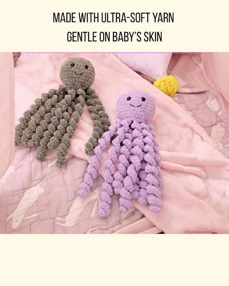Crochet Octopus Jellyfish, NICU Preemie Plushie for Newborn, Stuffed Sea Animal for Toddler, Ocean Theme Party Favors, Baby Shower Toy Gifts image 9