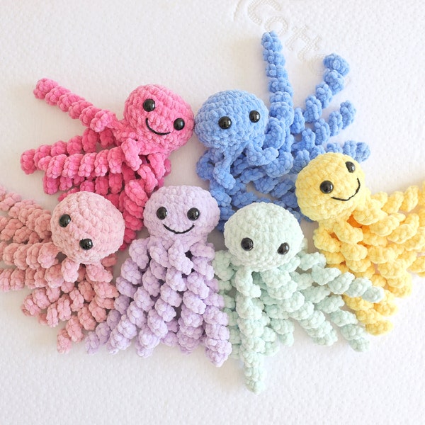 Crochet Jellyfish, NICU Octopus for Preemie, Ocean Theme Baby Gifts, Under the Sea Birthday Gift for Kids, Nautical Marine Nursery Decor Toy