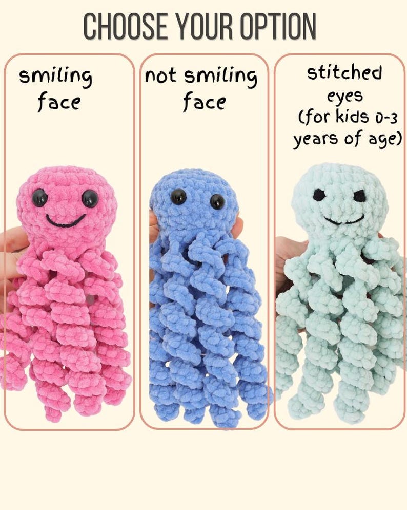 Crochet Octopus Jellyfish, NICU Preemie Plushie for Newborn, Stuffed Sea Animal for Toddler, Ocean Theme Party Favors, Baby Shower Toy Gifts image 5