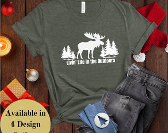 Mountain Moose Nature Shirt, Wife Hunting Shirt, Mountain Moose, Moose Nature Shirt, Moose Shirt, Moose Lover Shirt, Moose Hunter Xmas Gift