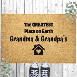 Doormat Gift for Grandma & Grandpa, Custom Grandparents Doormat, Grandma Doormat, Grandma Welcome, Grandparents Anniversery Welcome Mat Gift