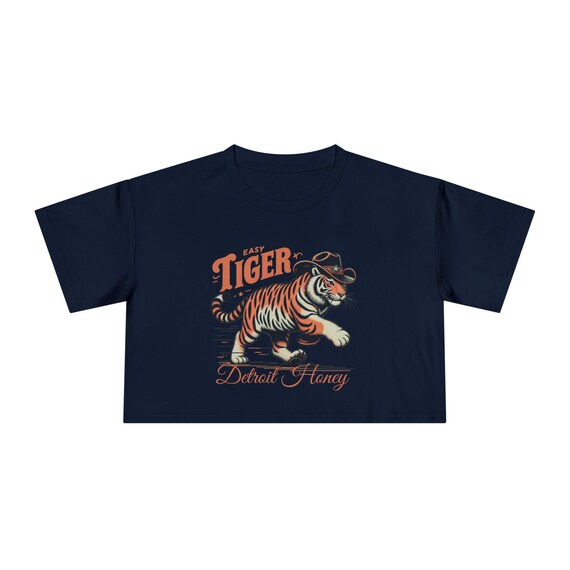 Detroit Baseball Crop Tee, Motor City American Honey Top, Gameday