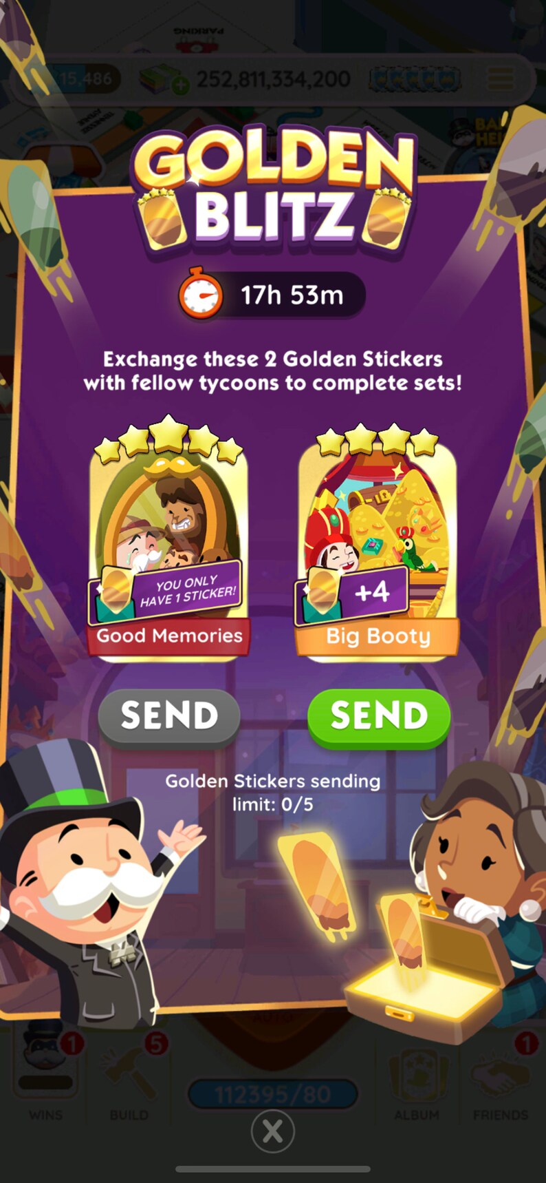 Big Booty set 16 golden Blitz Monopoly Go Gold 4 Star Etsy