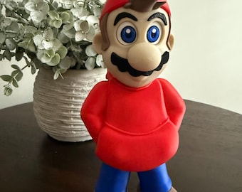 3D Printed Super Chill Mario Figurine: Quirky Gamer Decor