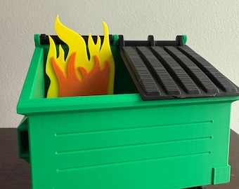 Desktop Dumpster (with fire)