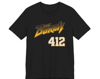 Das Burgh 412 Shirt | Pittsburgh Herren T-Shirt | 412 Vorwahl T-Shirt | Yinzer Bekleidung | Schwarz und Gold PGH Shirt | PGH Geschenk | Pittsburgh Pride Tee