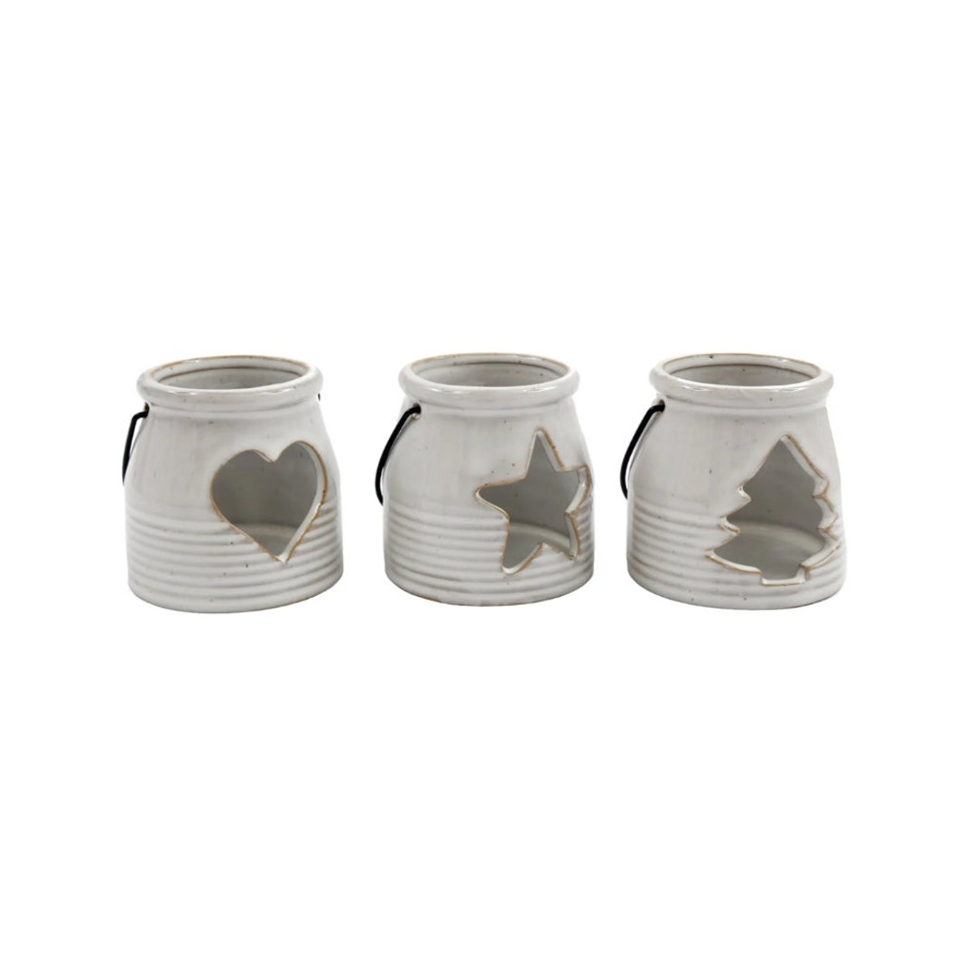 Set of Three Ceramic Tealight Holders Etsy