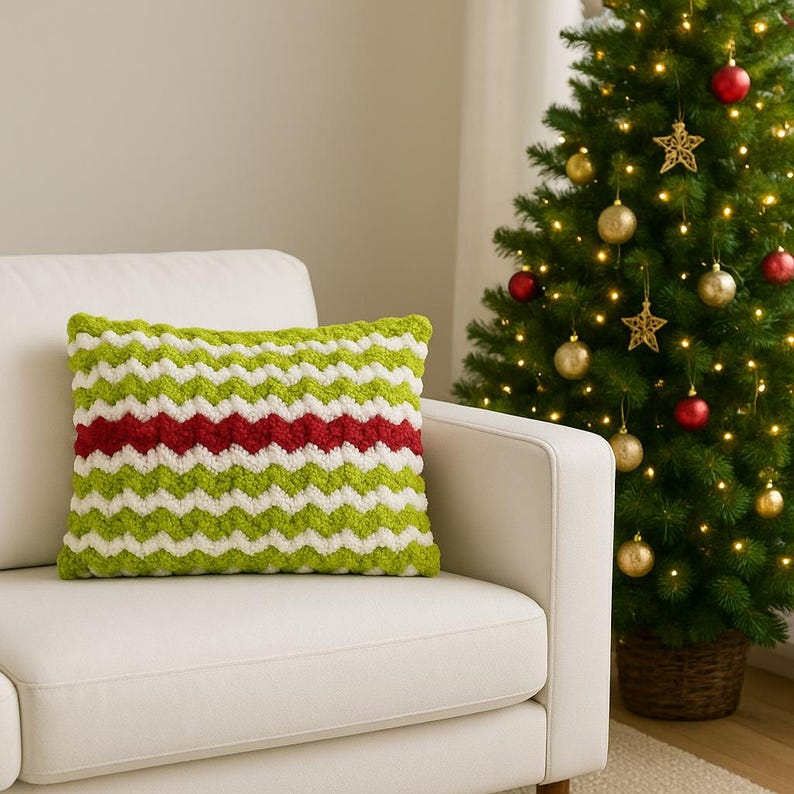 Handmade Chunky Knit Grouch Pillow, Ornament or Tree, Holiday Decor ...