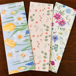 Spring Bookmark Set | Flower Bookmark Set | Cardstock Bookmarks