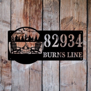 Custom Metal House Number Sign, Powder Coat Finish, Art Decor