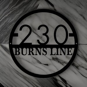 Metal House Number Sign, Modern Art Decor Address Plaque